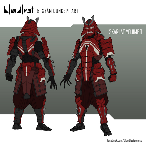 Bloodlust 5. szám concept art: Skarlát yojimbo